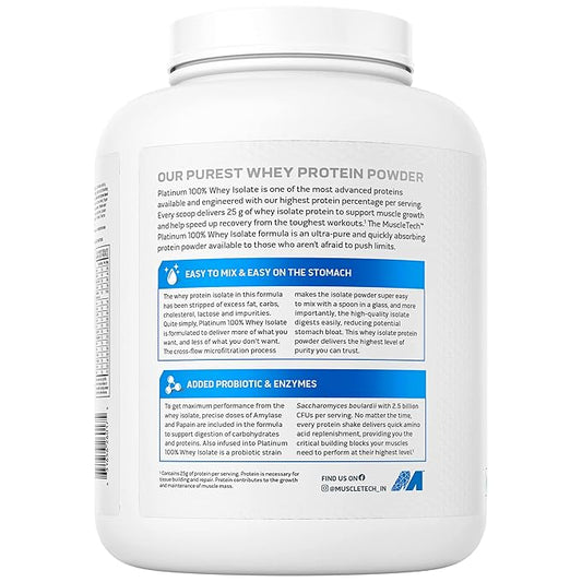 MuscleTech Platinum 100% Whey Isolate – Premium Protein for Muscle Growth & Recovery