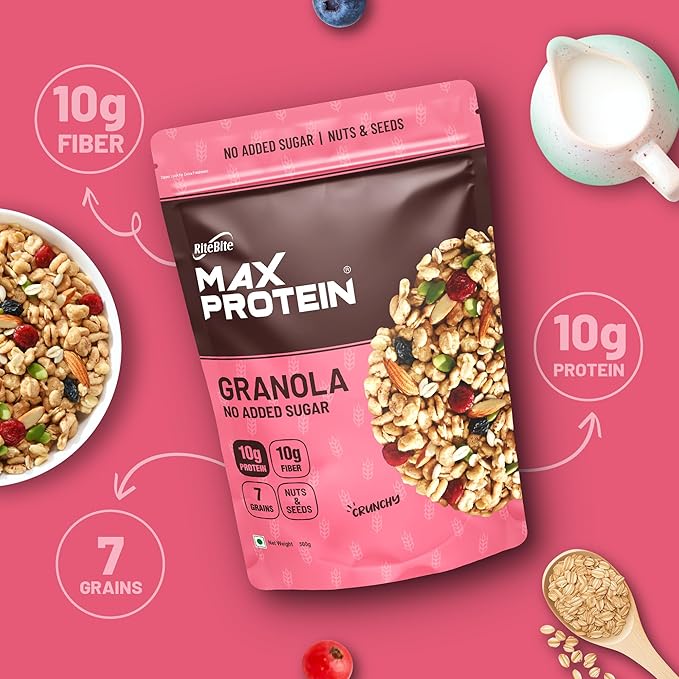 RiteBite Max Protein Granola - Nuts & Seeds (No Added Sugar) | 500g - Image 6