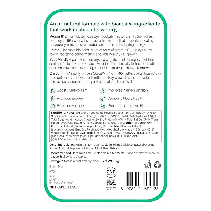 Wellbeing Nutrition Melts Vegan Vitamin B12