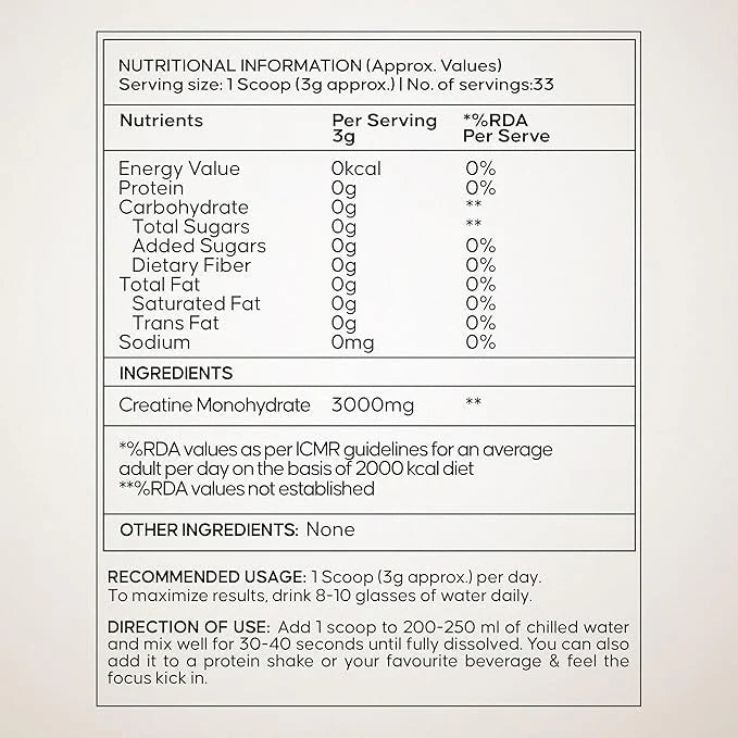 Wellbeing Nutrition 100% Pure Micronized Creatine Monohydrate Powder