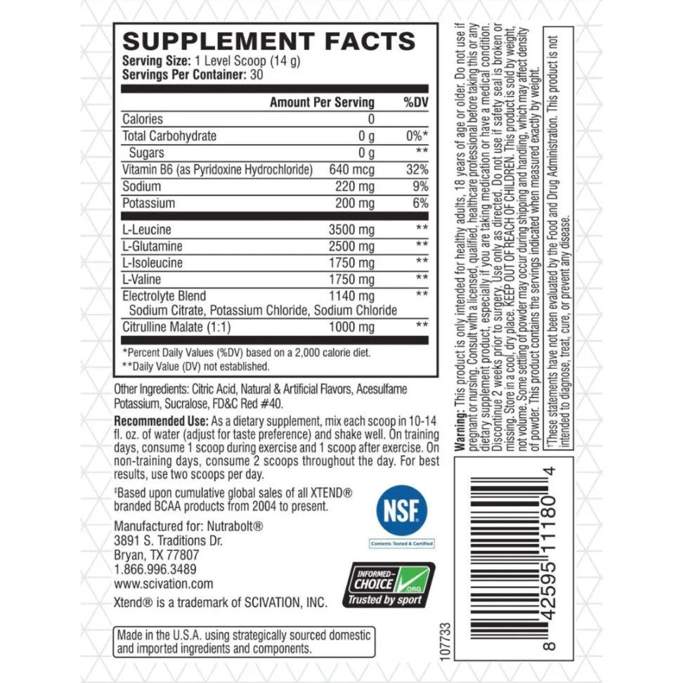 Scivation Xtend BCAA - Intra Workout Catalyst - Image 5
