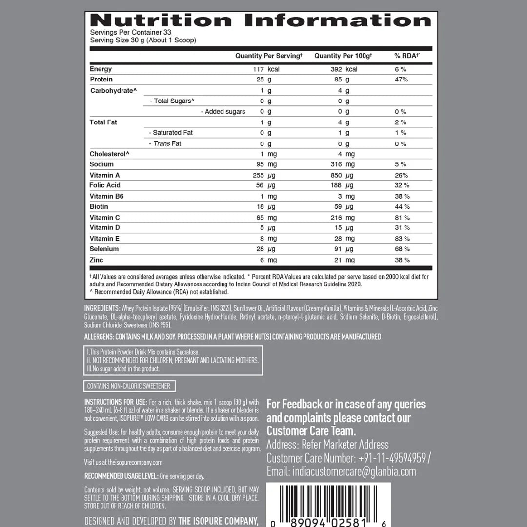 Isopure Low Carb Whey Protein Isolate - Image 6