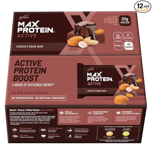 RiteBite Max Protein Active Choco Fudge Bars - 20g Protein - Image 1