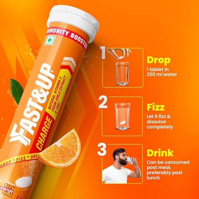 FAST&UP Charge – Natural Vitamin C + Zinc for Daily Immunity & Skin Health