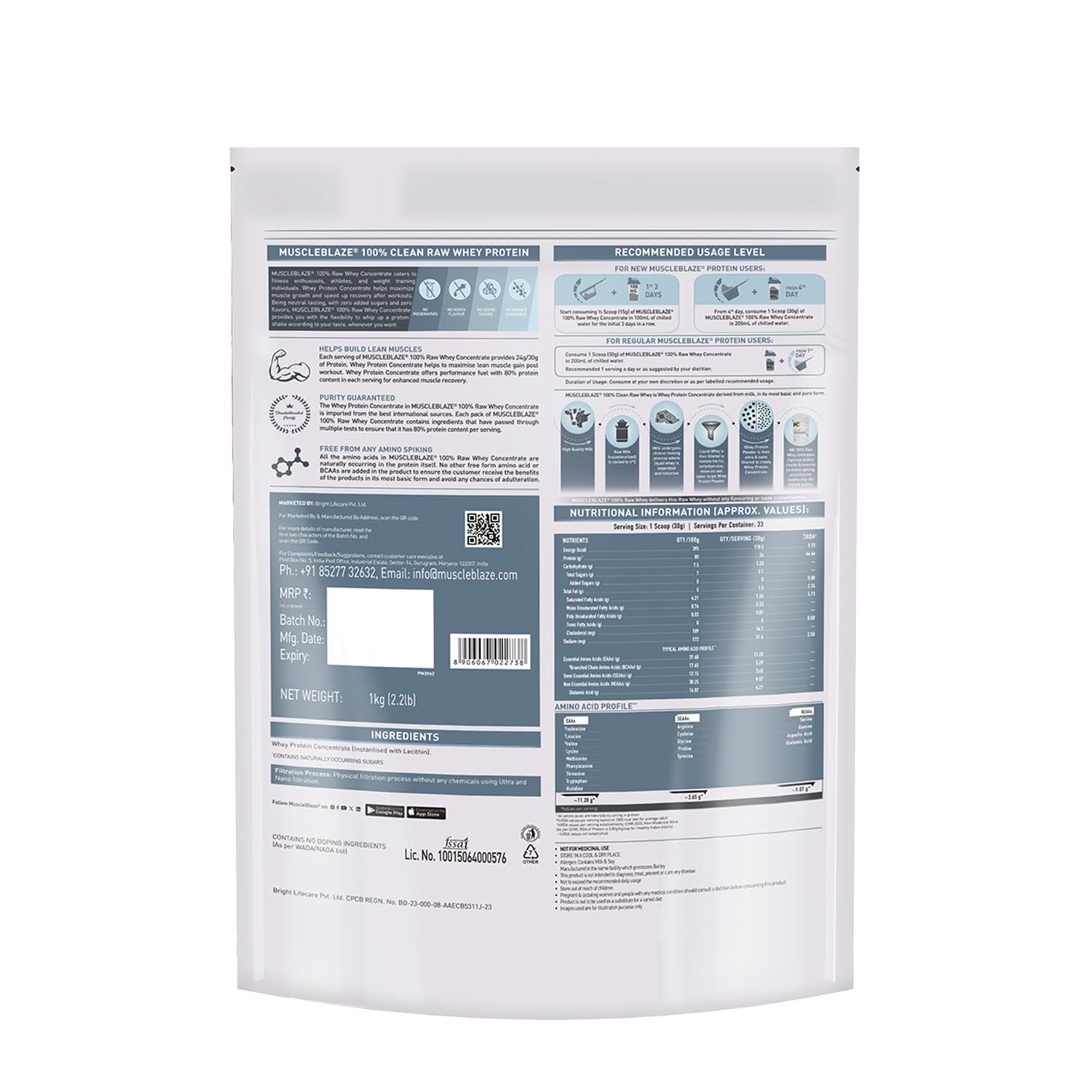 Muscle Blaze Raw Whey concentrate