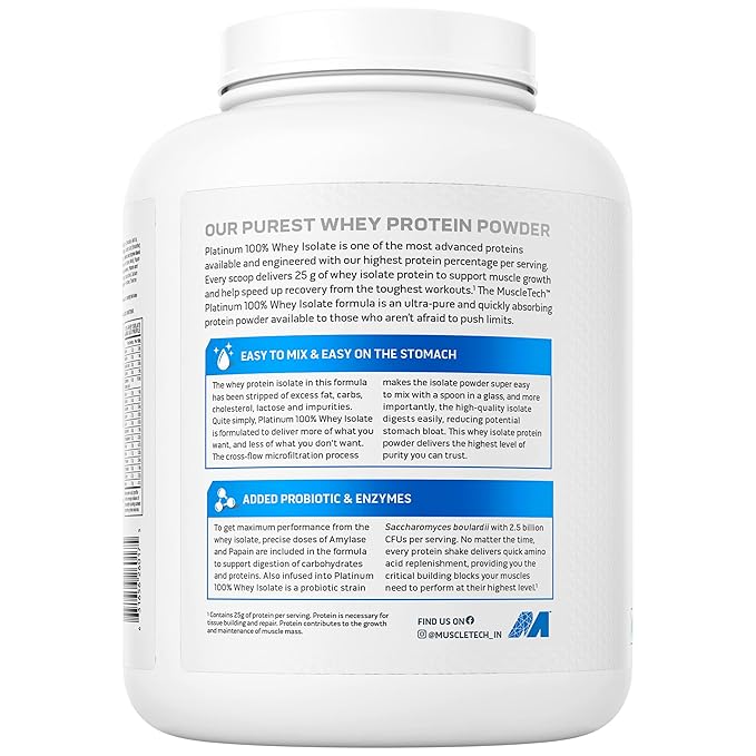 MuscleTech Platinum 100% Whey Isolate – Premium Protein for Muscle Growth & Recovery
