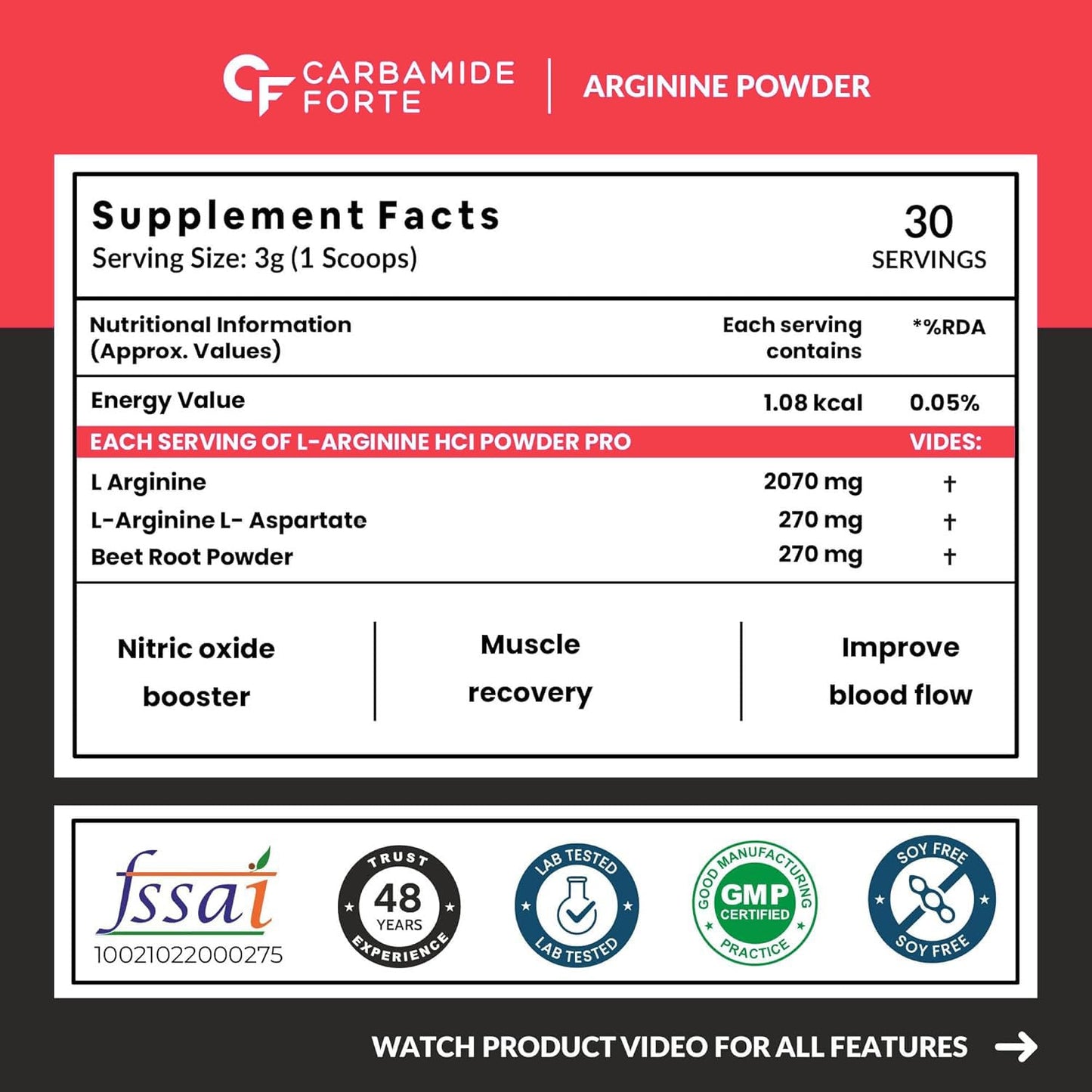 CARBAMIDE FORTE L-Argine Powder