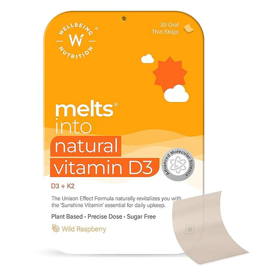 Wellbeing Nutrition Melts Natural Vitamin D3 + K2 Oral Strips