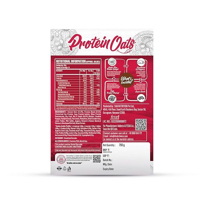 DOCTORS CHOICE High Protein Oats - (750g)