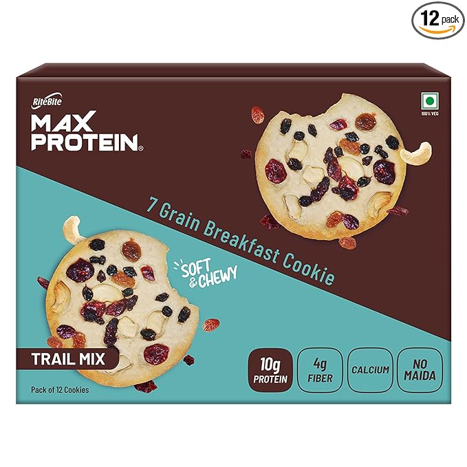 RiteBite Max Protein Cookies - Trail Mix (55g x 12) - Image 1
