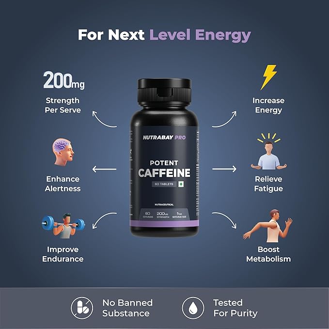 Nutrabay Pro Potent Caffeine Tablets - Image 2