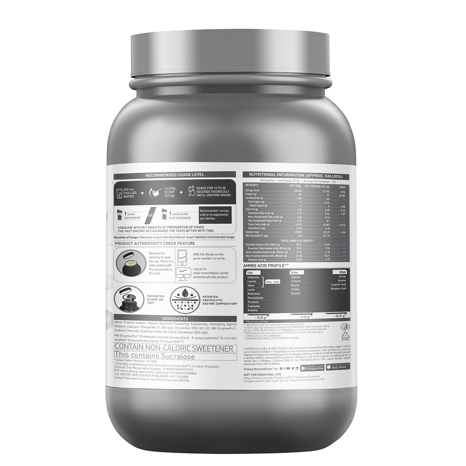 Muscle Blaze Biozyme ISO zero low carb