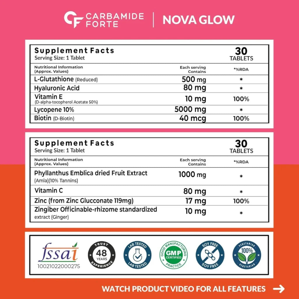 Carbamide Forte Japanese Reduced L Glutathione 500mg Tablets with Vitamin C from Amla Extract - Image 3