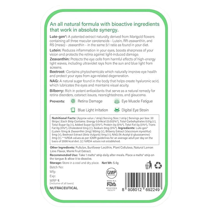 Wellbeing Nutrition Melts Eye Care Vitamins