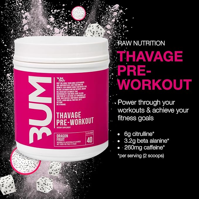 CBUM RAW Thavage Pre-Workout – Chris Bumstead’s Ultimate Energy & Focus Formula
