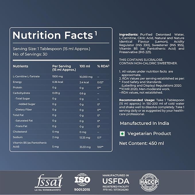 Nutrabay Pro Liquid L-Carnitine with Vitamin B5 - Image 4