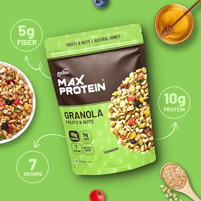 RiteBite Max Protein Granola – Fruits & Nuts  | 500g - Image 5