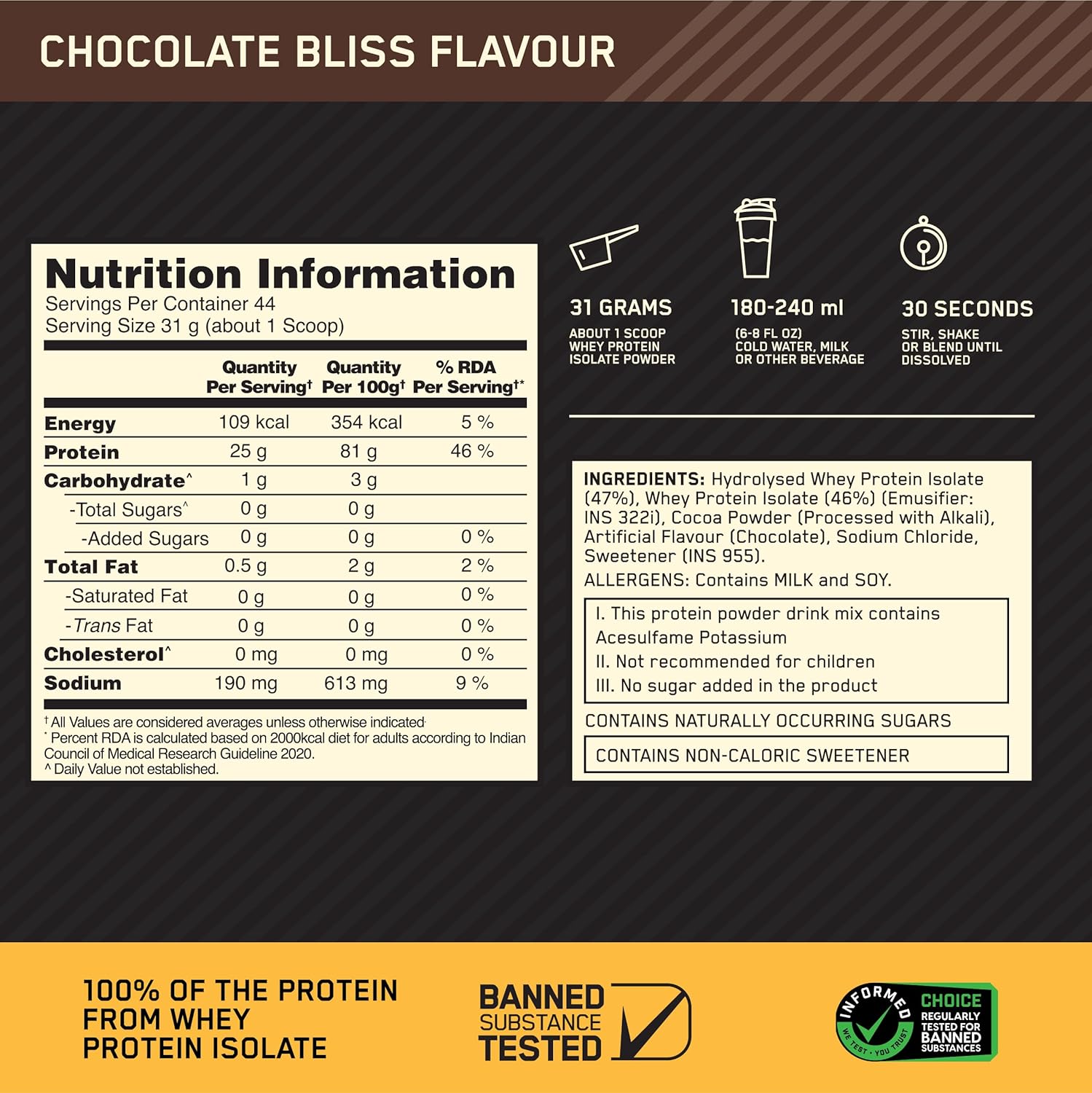 Gold standard 100% ISOLATE