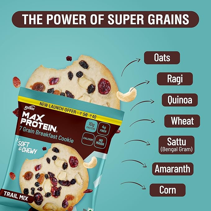 RiteBite Max Protein Cookies - Trail Mix (55g x 12) - Image 4