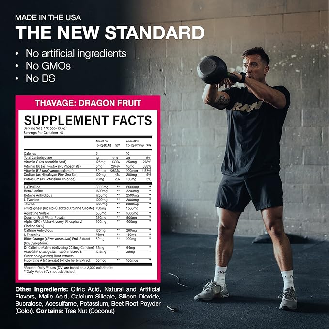 CBUM RAW Thavage Pre-Workout – Chris Bumstead’s Ultimate Energy & Focus Formula