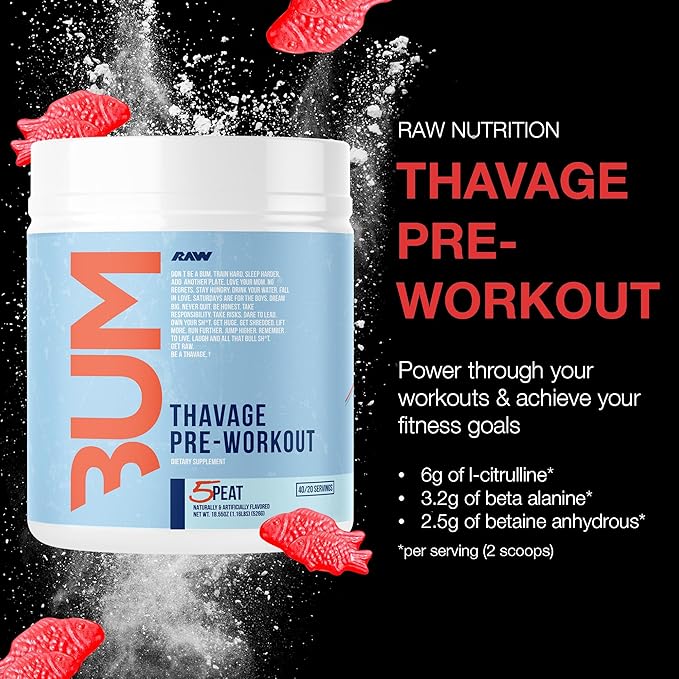 CBUM RAW Thavage Pre-Workout – Chris Bumstead’s Ultimate Energy & Focus Formula