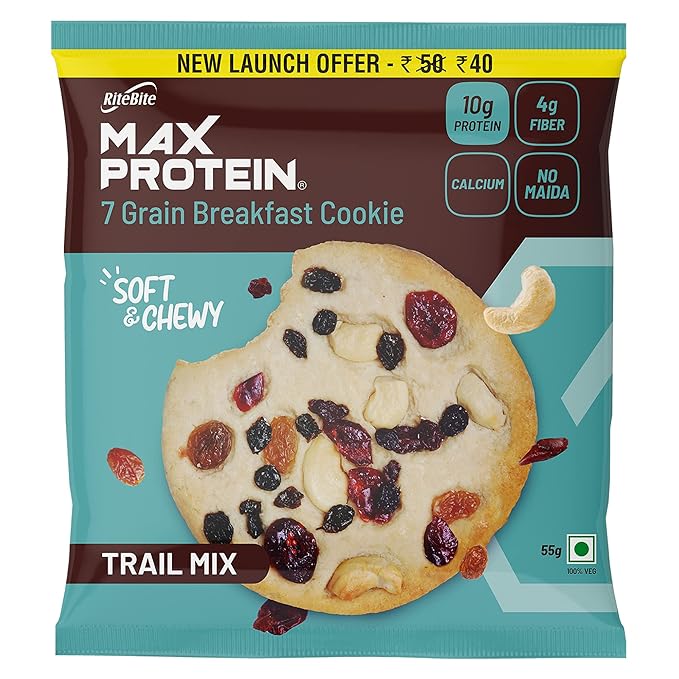 RiteBite Max Protein Cookies - Trail Mix (55g x 12) - Image 5