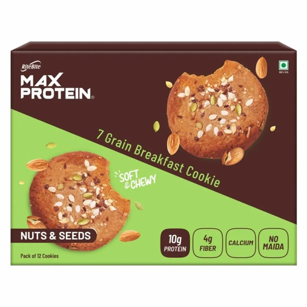 RiteBite Max Protein Cookies - Nuts & Seed (55gm x 12) - Image 1