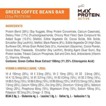 RiteBite Max Protein Active Green Coffee Beans Bars - 20g Protein - Image 3