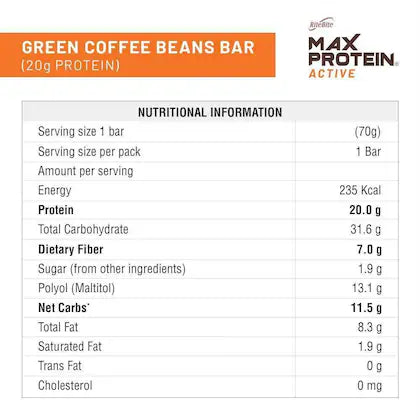 RiteBite Max Protein Active Green Coffee Beans Bars - 20g Protein - Image 4