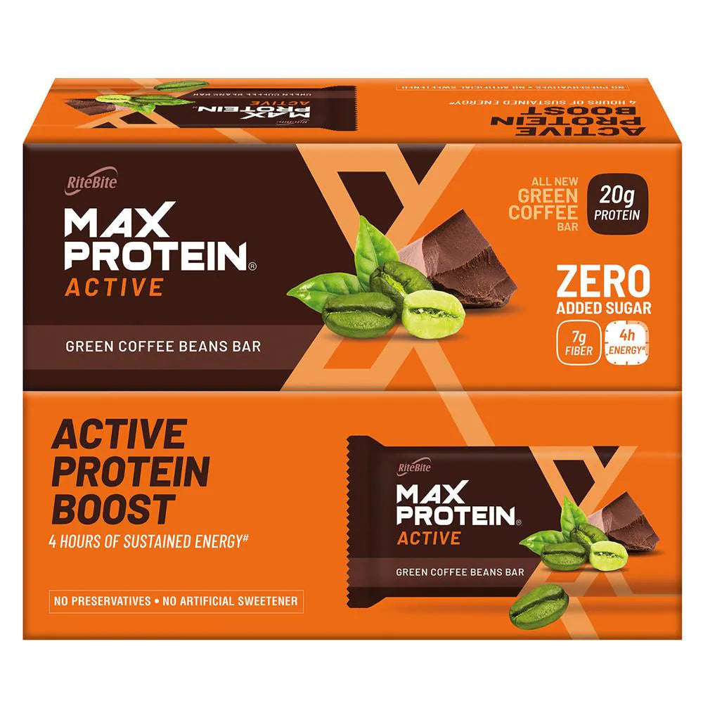 RiteBite Max Protein Active Green Coffee Beans Bars - 20g Protein - Image 1